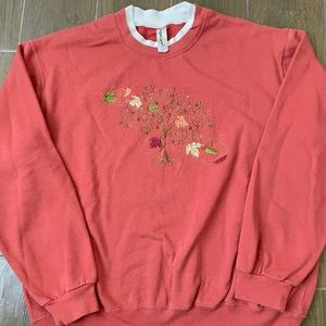vintage double collar fall leaves crewneck!
